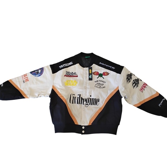 Civil Regime Other - Civil Regime Star Wars Tatooine Podracing Bomber Jacket Mens Large White Black